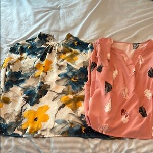 2 shien 0xl sFloral and Feather Print shirt. In excellent condition